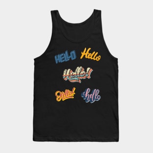 Hello 3D font Tank Top